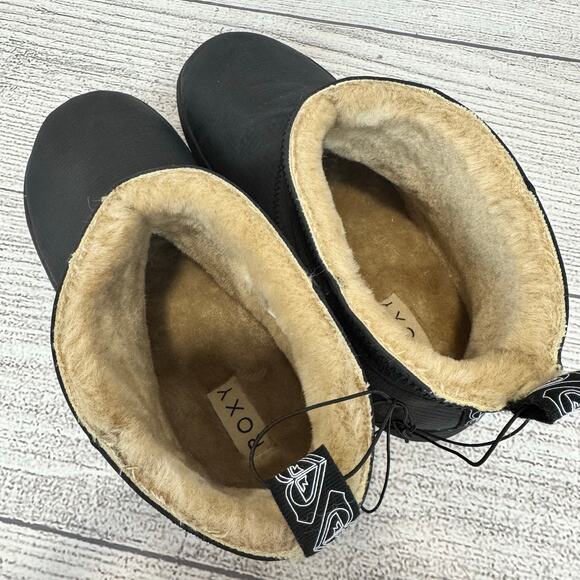 Roxy Women's Black Faux Fur Lined Pull On Booties Size 10 - Picture 4 of 8
